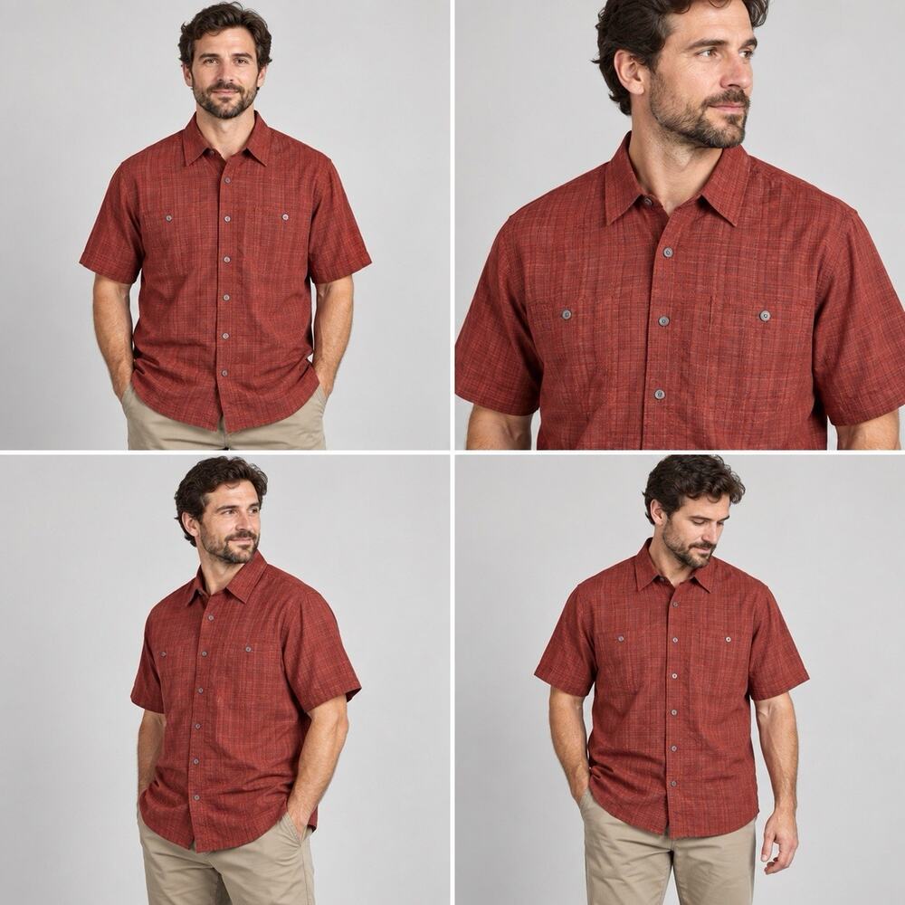 5.11 Tactical Concealed Carry Shirt Mens Large Rust Red Plaid Short Sleeve CCW